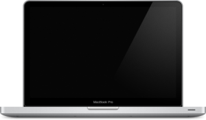 Ausgeschaltetes MacBook mit schwarzen Display