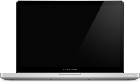 Ausgeschaltetes MacBook mit schwarzen Display