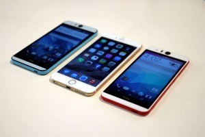 smartphone HTC Desire Eye im Vergleich zu Apple iPhone 6 Plus